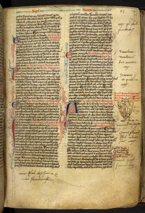 Royal 14 C.VII ff.86v Reunuksen koristelu Richard Leijonasydämen vaakunalla, kuva julkaisusta "Matthew Paris, Historia Anglorum, Chronica majora, Part III" tekijältä English School