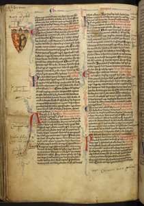 Royal 14 C.VII ff.86v Reunuksen koristelu Richard Leijonasydämen vaakunalla, kuva julkaisusta "Matthew Paris, Historia Anglorum, Chronica majora, Part III" tekijältä English School
