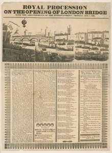 Kuninkaallinen kulkue London Bridgen avajaisissa 1. elokuuta 1831 tekijältä English School