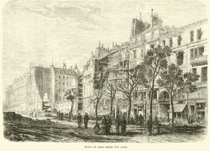 Pariisin rauniot piirityksen jälkeen, huhtikuu 1871 tekijältä English School