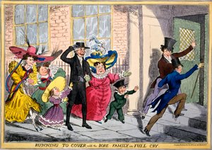 Running to cover Bore Family in Full Cry, n.1830 (käsinvärinen kaiverrus) tekijältä English School