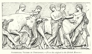 Uhriuhrit kulkueessa (kaiverrus) (kaiverrus) tekijältä English School