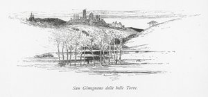 San Gimignano delle belle Torre (litografia) tekijältä English School