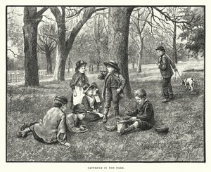 Lauantai puistossa (kaiverrus) tekijältä English School