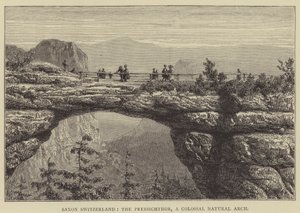 Saxon Switzerland, Prebischthor, kolossaalinen luonnonkaari (kaiverrus) tekijältä English School