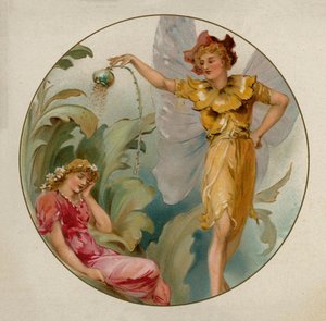 Kohtaus Shakespearen Kesäyön unelmasta (chromolitho) tekijältä English School