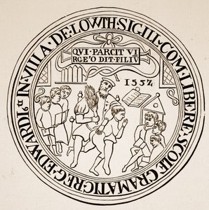 Louth Grammar Schoolin sinetti, 1552 (seepiakuva) tekijältä English School