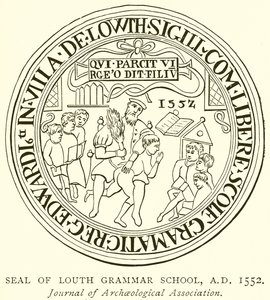 Louth Grammar Schoolin sinetti, 1552 jKr tekijältä English School
