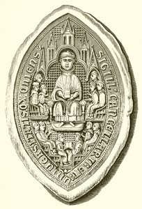 Oxfordin yliopiston sinetti, n. 1300 tekijältä English School
