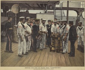 Tarjoilee rommia HMS Camperdownissa