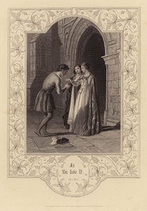 Shakespeare: Näytös 1, kohtaus 2 (kaiverrus). tekijältä English School