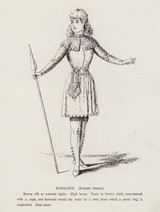 Shakespearen Kuten pidät: Rosalind, metsämekko (litho) tekijältä English School