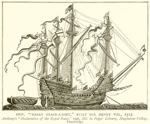 Laiva, Harry Grace-a-Dieu, rakennettu Henry VIII:lle, 1512 tekijältä English School