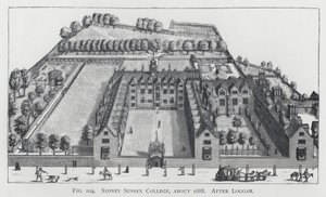 Sidney Sussex College, noin 1688, Logganin jälkeen (kaiverrus) tekijältä English School
