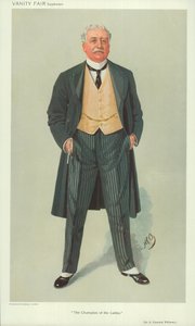 Sir A Osmond Williams, The Champion of the Ladies, 1. joulukuuta 1909, Vanity Fair -sarjakuva tekijältä English School