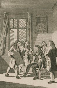 Sir Christopher Wren esittelee kuningas Charles II:lle suunnitelmansa Lontoon Cityn jälleenrakentamiseksi tekijältä English School
