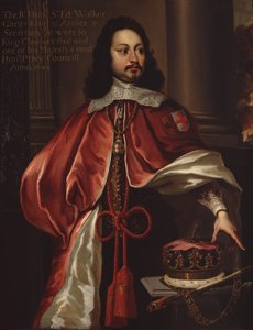 Sir Edward Walker (1611-1677), sukkanauhakuningas, 1600-luvun loppupuoli (öljy kankaalle). tekijältä English School