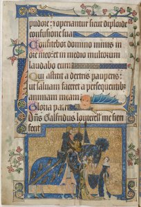 Sir Geoffrey Luttrell hevosen selässä "Luttrell Psalterista", n. 1325-35 (vellum) tekijältä English School