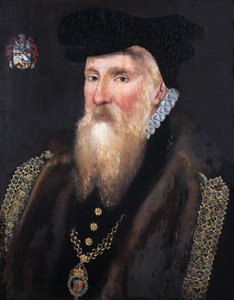 Sir Gilbert Dethick, sukkanauhakuningas (Garter King of Arms) tekijältä English School