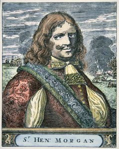 Sir Henry Morgan (n. 1635-1688) (värillinen kaiverrus) tekijältä English School