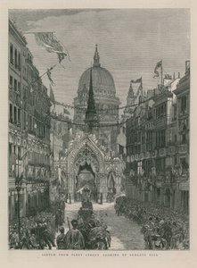 Luonnos Fleet Streetiltä Ludgate Hilliä kohti tekijältä English School