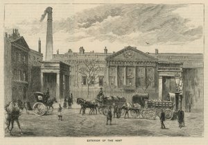 Luonnokset Royal Mintissa, Tower Hill; rahapajan ulkoa tekijältä English School