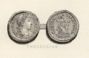 Solidus-kolikko Theodosius Suuren ajalta