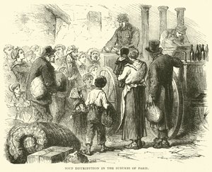 Keittojakelu Pariisin esikaupunkialueella joulukuussa 1870 tekijältä English School