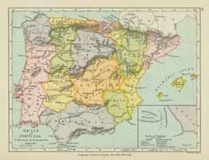 Espanja ja Portugali (värilliset litografiat) tekijältä English School