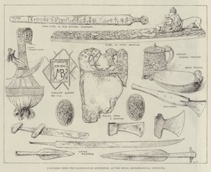 Näytteitä Skandinavian näyttelystä, Royal Archaeological Institute (kaiverrus) tekijältä English School