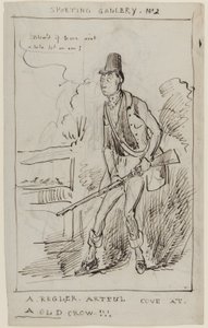 Sporting Gallery No.2, A Regler, Artful Cove at a Old Crow, n. 1825 (kynä ja muste paperille) tekijältä English School