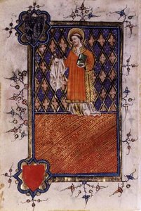 Pyhä Barnabas, tuntikirjasta, n. 1400-40 (vellum) tekijältä English School