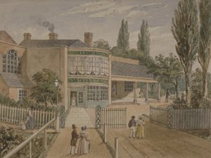 St Helena tea-gardens, Lower Road, Rotherhithe, n.1860 (wc paperilla) tekijältä English School