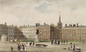 Pyhän Jaakon aukio, 1812 (värillinen akvatinta) tekijältä English School