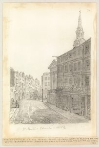 Pyhän Martin kirkko vuonna 1825 tekijältä English School