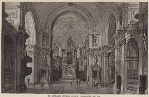 Pyhän Mikaelin kirkko, München, aloitettu 1538 jKr (kaiverrus) tekijältä English School