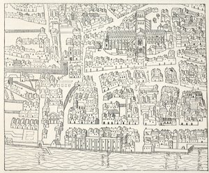 St Pauls and Neighbourhood, Aggas Plan, 1563 tekijältä English School