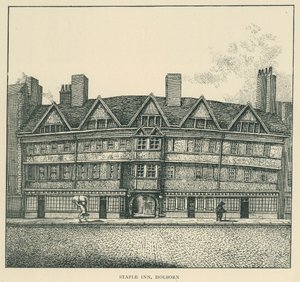 Staple Inn, Holborn (litografia) tekijältä English School