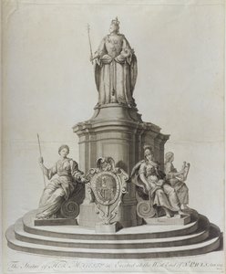 Kuningatar Annen patsas (1665-1714), julkaistu 1713 tekijältä English School