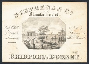 Stephens & Co, purjekankaiden, verkkojen, lankojen, siimien ja kenkälankojen valmistajat, kauppakortti tekijältä English School