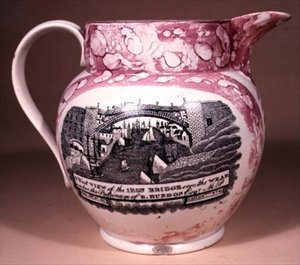Sunderland Ware -kannu, siirtopainettu, 1800-luvun alku (keraaminen) tekijältä English School