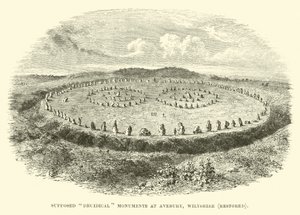 Oletetut druidilaiset monumentit Aveburyssa, Wiltshiressä, kunnostettu tekijältä English School