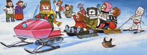 Nallet moottorikelkan kanssa tekijältä English School