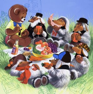 Nalle (piilotettujen esineiden kanssa) tekijältä English School