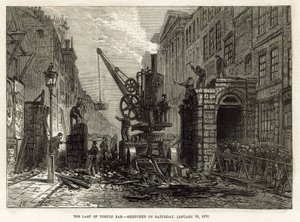 Temple Bar, Lontoo. Purku, 12. tammikuuta 1878 tekijältä English School