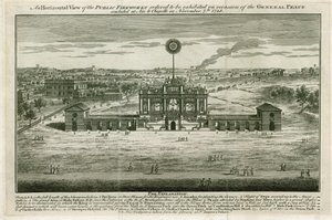 Temppeli Aix la Chapellen rauhan kunniaksi 1749 tekijältä English School