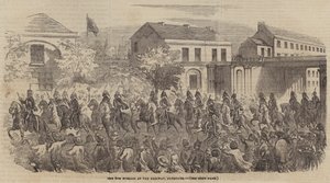8th Hussars at the Railway, Plymouth (kaiverrus) tekijältä English School
