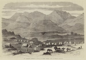 Abessinian retkikunta, kenraali Sir Robert Napierin leiri Adigeratissa (kaiverrus) tekijältä English School