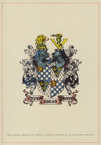 Edward Chaddock Lowndes, Esquire of Castle Combe, Chippenham (värilitografia), vaakunalaakerit. tekijältä English School