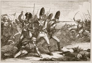 Arrasin taistelu: Grenadiers loitolla, kuvitus James Grantin Cassellin kuvitetusta Intian historiasta, pubi. 1879 tekijältä English School